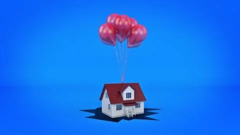 House on the break, concept. 3d rendering Stock Illustration