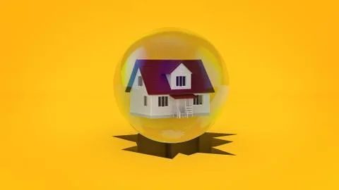 House on the break, concept. 3d rendering Stock Illustration
