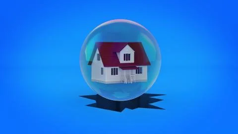 House on the break, concept. 3d rendering Stock Illustration