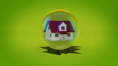 House on the break, concept. 3d rendering Stock Illustration
