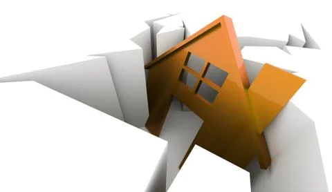 House on the break surface Stock Illustration