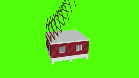 House Brick On A Green Screen Stock Footage 116603981