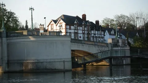 House on the bridge, England Stock Footage 62490215