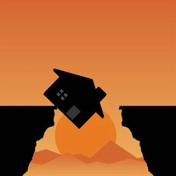 House on a bridge Stock Illustration