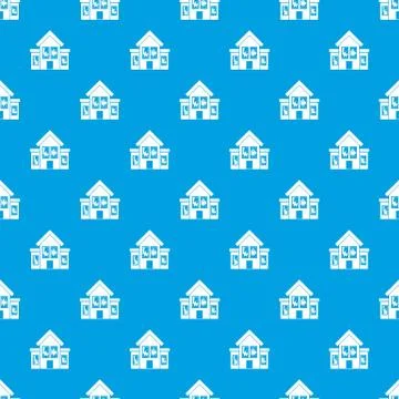 House with broken windows pattern seamless blue Illustrazione stock