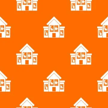 House with broken windows pattern seamless Stock Illustration