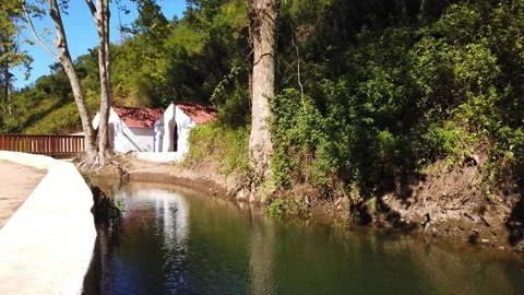 House on the brook in the countryside Stock Footage 139534802