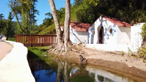 House on the brook in the countryside Stock Footage 139535139