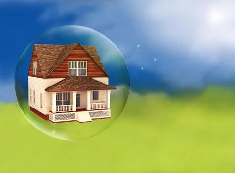 House in a bubble Stock Illustration
