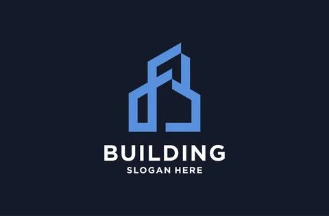 House builder logo design premium vector Stock Illustration