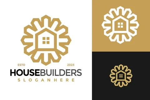 House Builders Logo design vector symbol icon illustration Иллюстрация