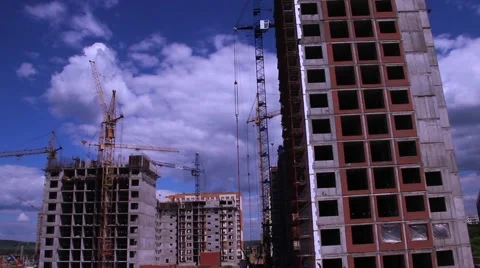House Building In The City Stock Footage
