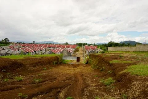 House building construction under development in near mountain in bogor Photos