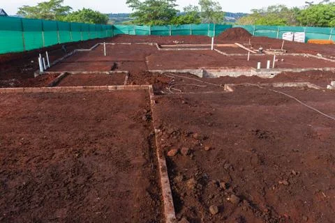 House Building Foundations Stock Photos