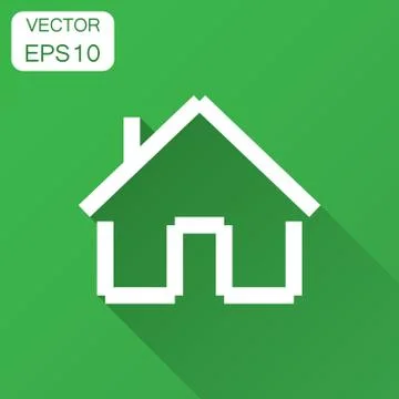 House building icon in flat style. Home apartment vector illustration with lo Ilustración de archivo