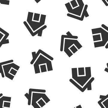 House building icon seamless pattern background. Home apartment vector illust Ilustración de archivo