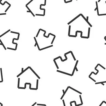 House building icon seamless pattern background. Home apartment vector illust Ilustración de archivo