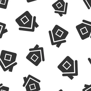 House building icon seamless pattern background. Home apartment vector illust Ilustración de archivo