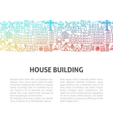 House Building Line Template Ilustración de archivo