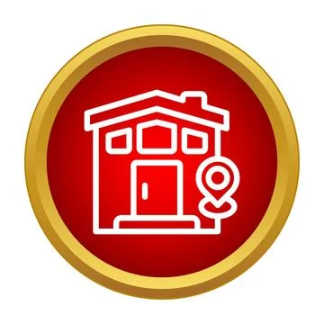 House building with location map pin concept Ilustración de archivo