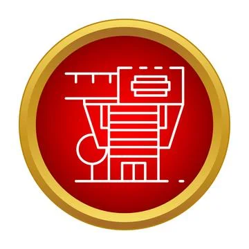 House building measuring ruler icon in red circle Ilustración de archivo