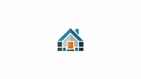 House Building Motion Graphics Icon Animation Stock Footage 338444107