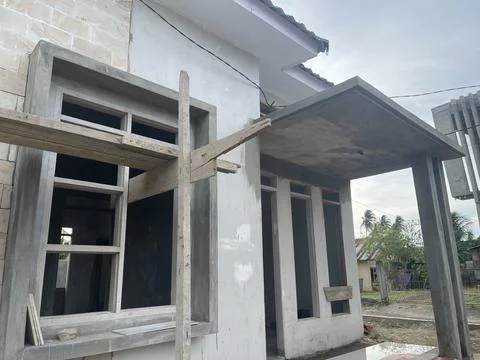 House building process Stock Photos