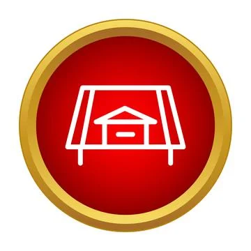 House building structure on land plot icon Stock Illustration