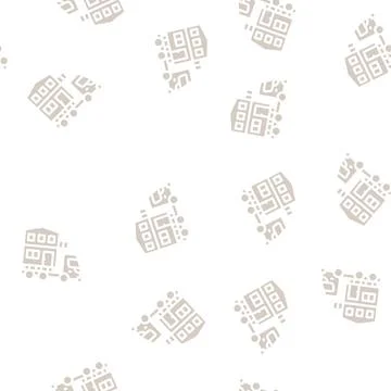 House building transportation glyph vector seamless pattern Ilustración de archivo