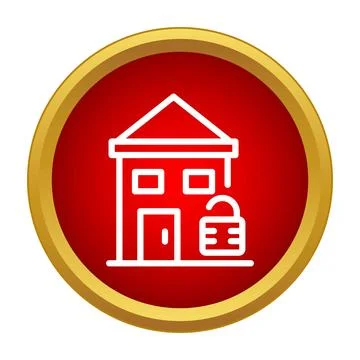 House building with unlock padlock security icon Stock Illustration