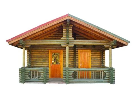 House built of logs Stock Photos