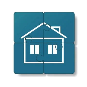 The house is built of puzzles. Stock Illustration