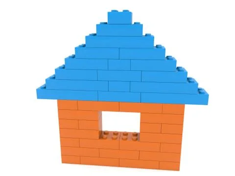 House built from toy bricks Stock Illustration