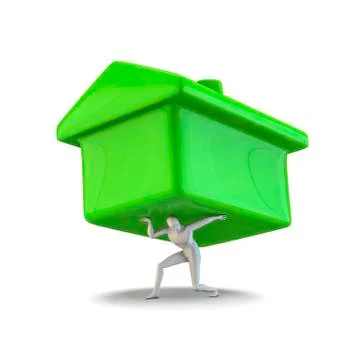 House as a burden Illustrazione stock