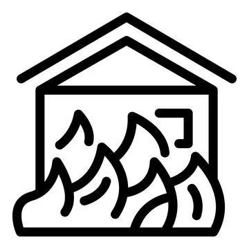 House burning in fire with flames engulfing building Ilustración de archivo