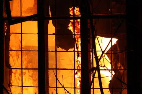 House burning in flames Stock Photos