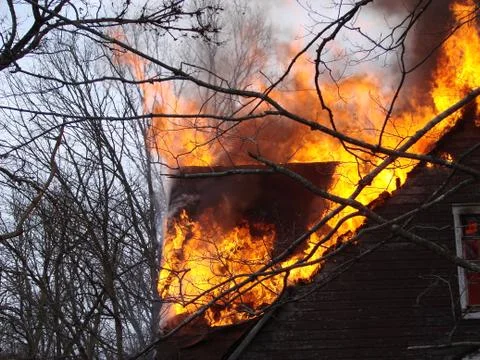 House Burning Stock Photos