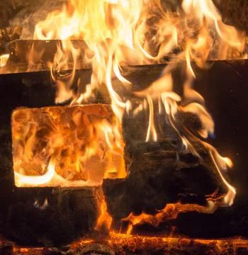 House is burning Stock Photos