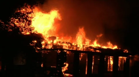 House Burns 1 Video stock 122803