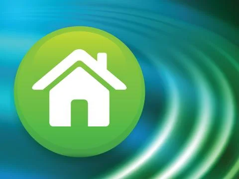 House Button on Abstract Liquid Wave Background Stock Illustration