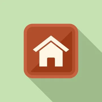 House button icon flat vector. Computer interface Illustrazione stock