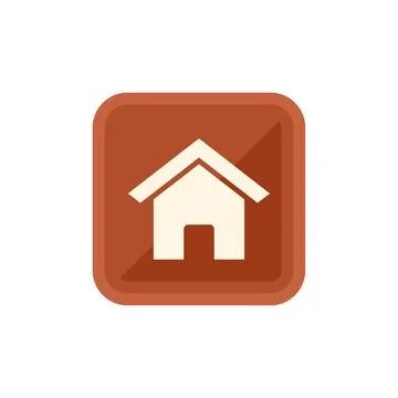 House button icon flat vector. Computer interface Illustrazione stock