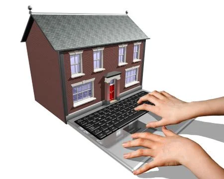 House-buying on the internet Stock Illustration