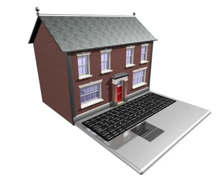 House-buying on the internet Illustrazione stock