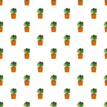 House cacti pot pattern seamless 스톡 일러스트