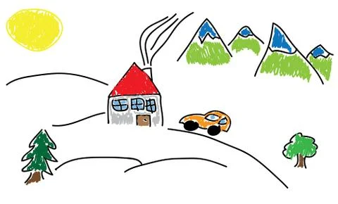 House with car Stock Illustration