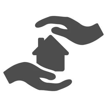 House Care Hands Flat Vector Icon Stock Illustration