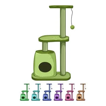 House cat tree cartoon vector graphic Stock Illustration