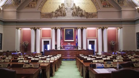 House chambers in the Minnesota state capitol Stock Footage 343470237