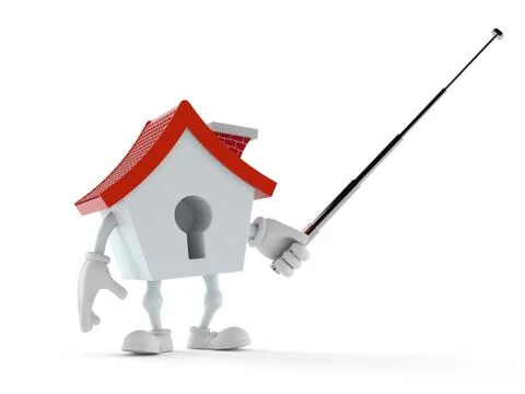 House character aiming with pointer stick Stock Illustration